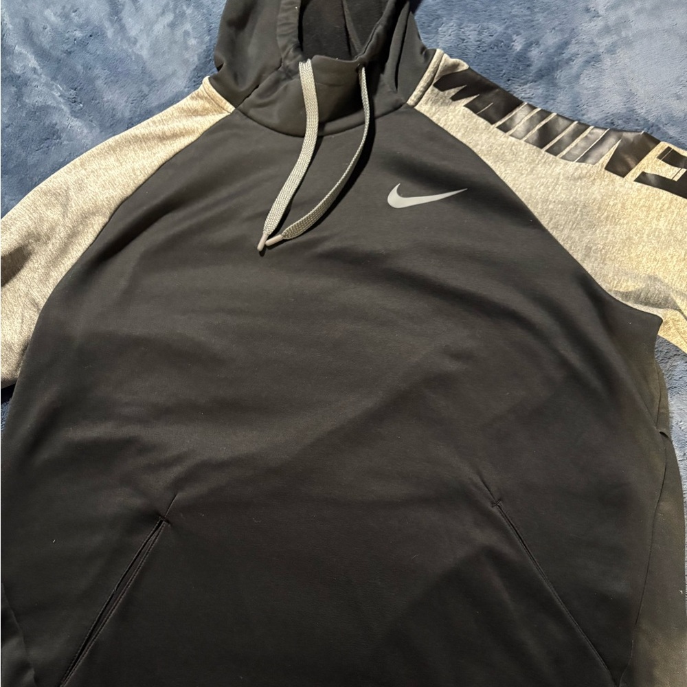 Nike Black and Gray Pullover Hoodie